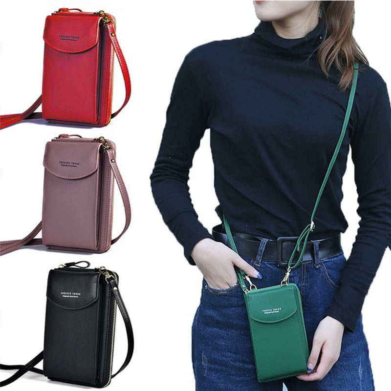 Fashion Cellphone Shoulder Bag Women PU Leather Cross body Bag New Handbag  Card Holder Messenger Bag Flap Wallet
